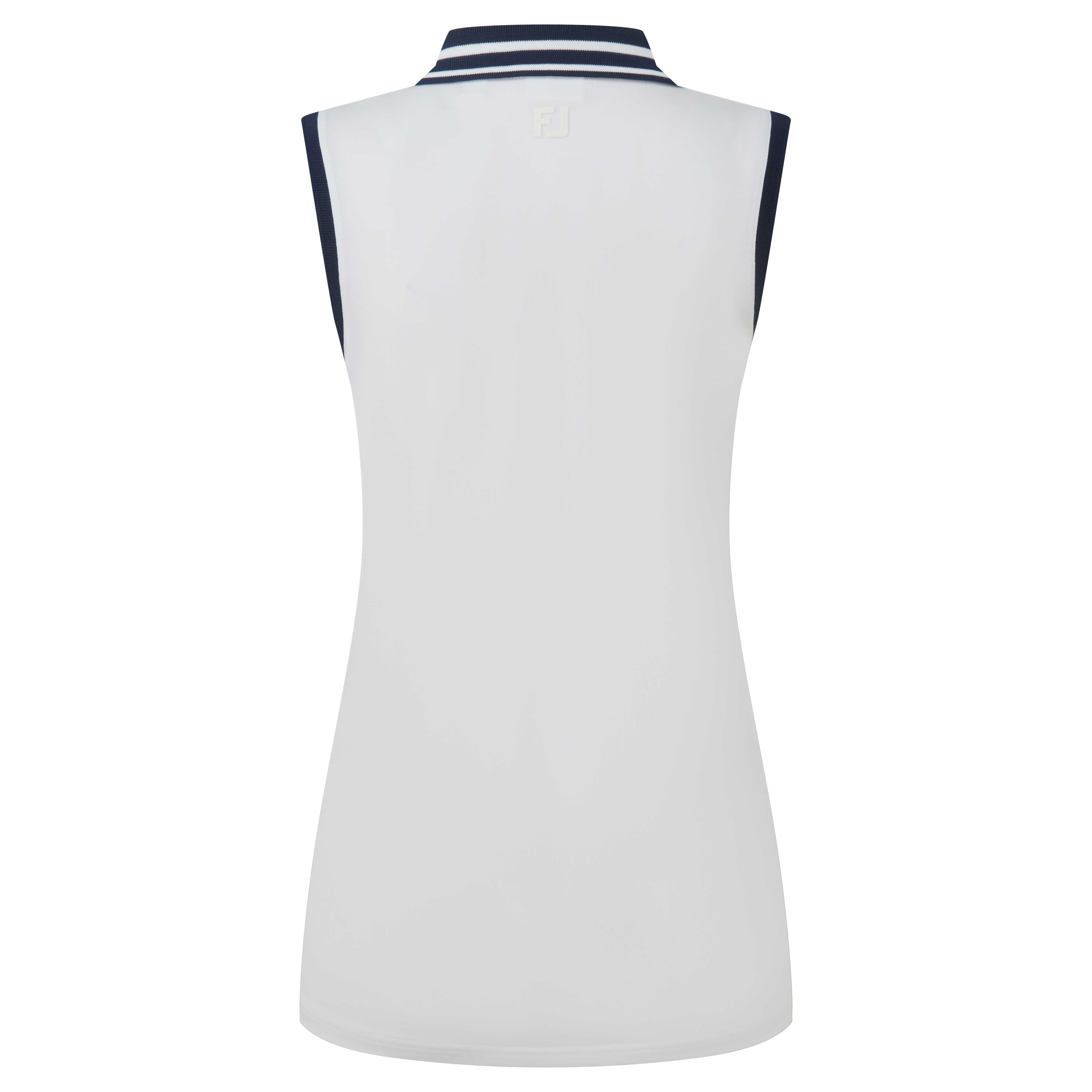 Contrast Rib Knit Sleeveless Polo