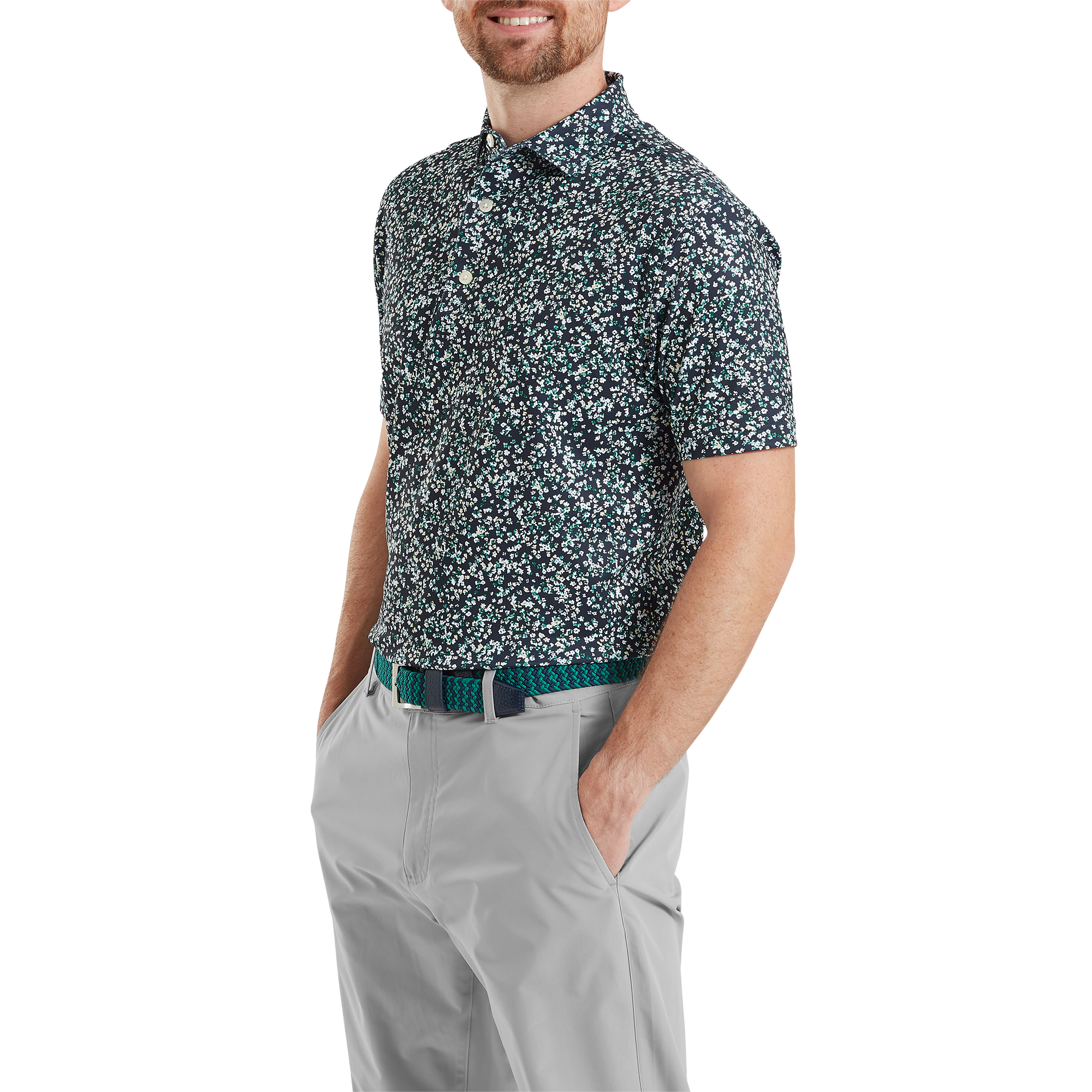 Watercolour Floral Print Pique