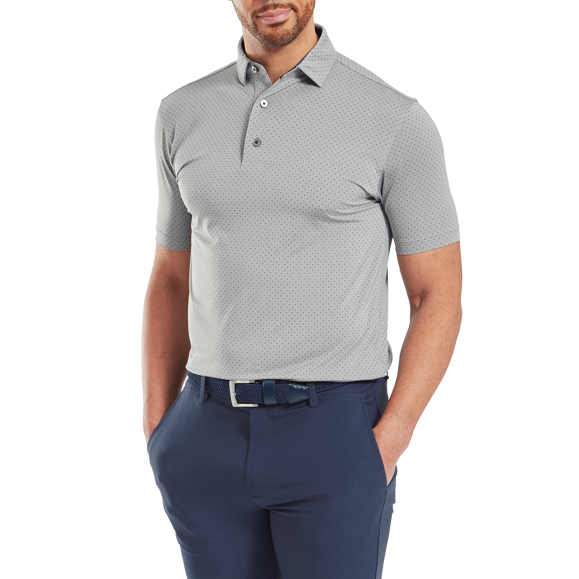 Stretch Lisle Dot Print